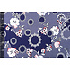Jersey de Viscosa Lacquar Flores Flor Azul Marino Rojo Jersey de Viscosa Lacquar Flores Flor Azul Marino Rojo