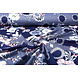 Viscosa Jersey Laccato Bunga Fiore Blu Navy Rosso Viscosa Jersey Laccato Bunga Fiore Blu Navy Rosso