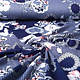 Viscose Jersey Lacquar Bunga Flower Navy Red