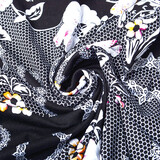 Viscosa Jersey Laccato Bunga Fiore Nero Viscosa Jersey Laccato Bunga Fiore Nero