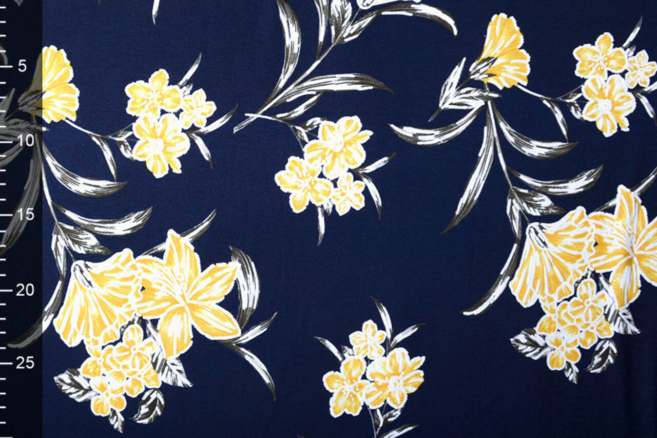 Viscosa Jersey Laccato Lule Blu Navy Giallo Viscosa Jersey Laccato Lule Blu Navy Giallo