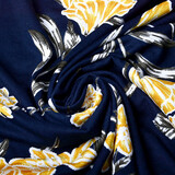 Viscose Jersey Lacquar Lule Marine Geel Viscose Jersey Lacquar Lule Marine Geel