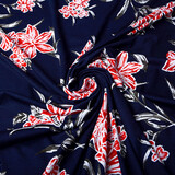 Viscose Jersey Lacquar Lule Navy Red Viscose Jersey Lacquar Lule Navy Red