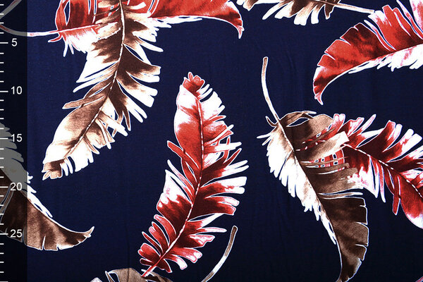 Viscose Jersey Lacquar Pluma Marine Rood