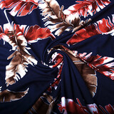 Viscose Jersey Lacquar Pluma Navy Red Viscose Jersey Lacquar Pluma Navy Red