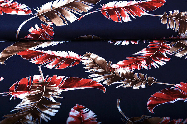 Jersey Viscose Lacquar Pluma Marine Rouge