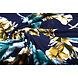 Viscosa Jersey Laccato Pluma Blu Navy Verde