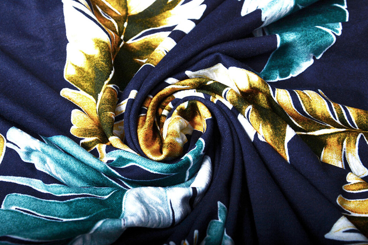 Jersey Viscose Lacquar Pluma Marine Vert Jersey Viscose Lacquar Pluma Marine Vert