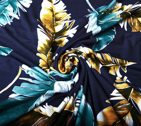 Viscose Jersey Lacquar Pluma Navy Green Viscose Jersey Lacquar Pluma Navy Green