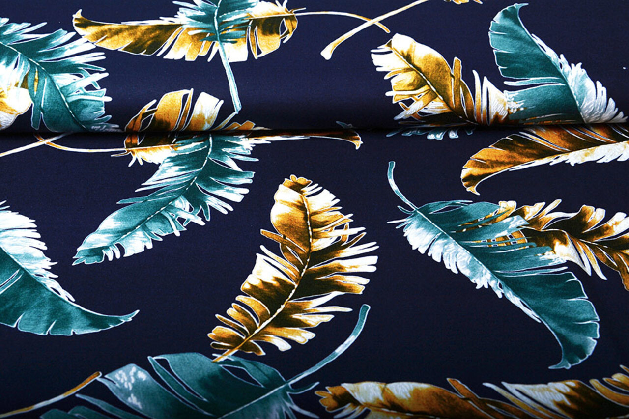 Jersey Viscose Lacquar Pluma Marine Vert Jersey Viscose Lacquar Pluma Marine Vert