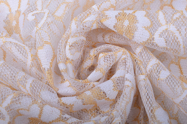 Encaje Fiori Blanco Dorado Encaje Fiori Blanco Dorado