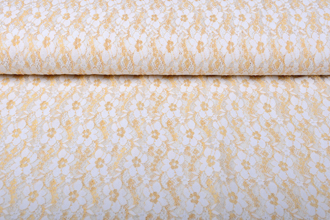 Dentelle Ziedri Blanc Or