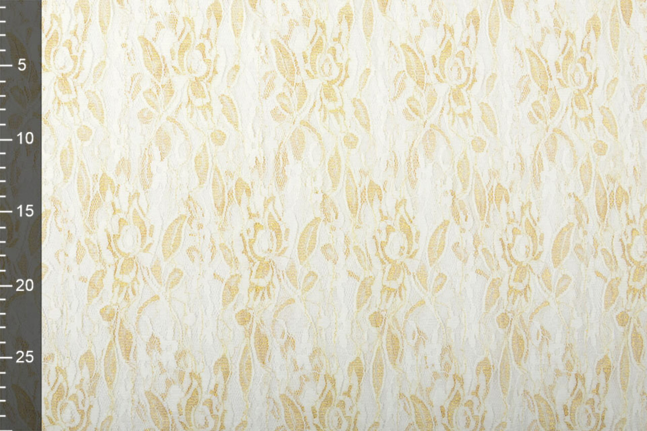 SpitzenStoff Putiputi Elfenbein Gold