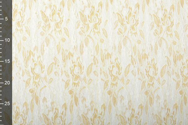 SpitzenStoff Putiputi Elfenbein Gold