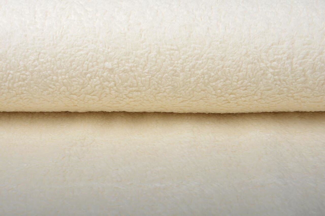 Tessuto Teddy di Cotone Crema Tessuto Teddy di Cotone Crema