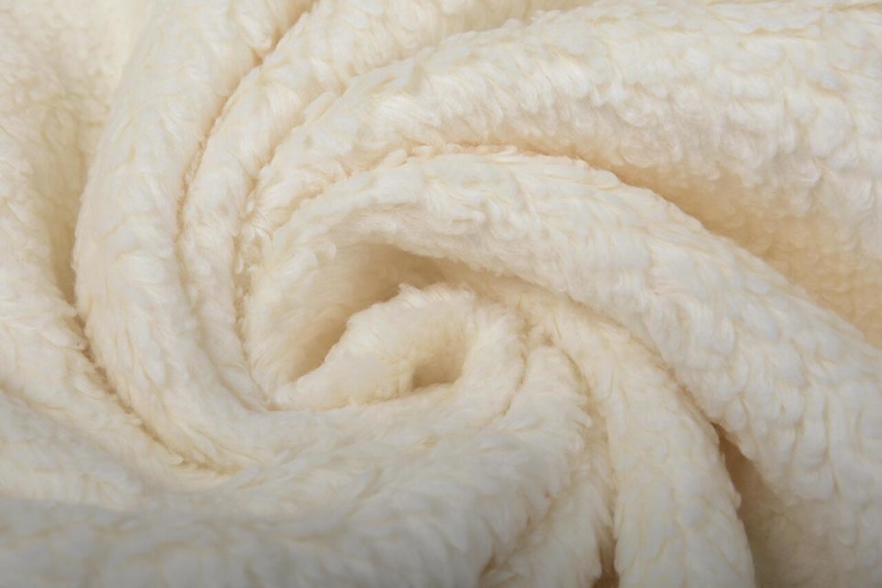Coton Teddy Tissu Crème