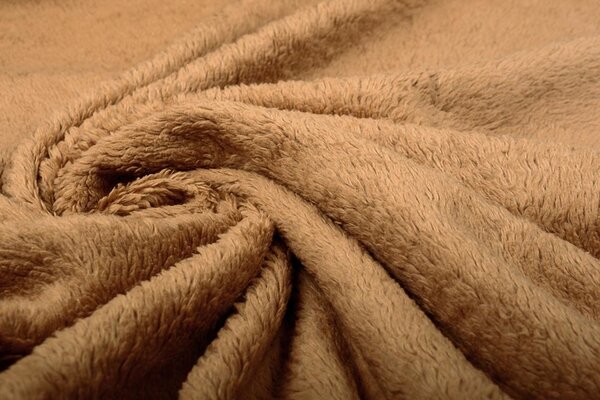 Tessuto Teddy di Cotone Chiaro Marrone Moka Tessuto Teddy di Cotone Chiaro Marrone Moka