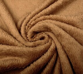 Cotton Teddy Fabric Light Mocha Brown