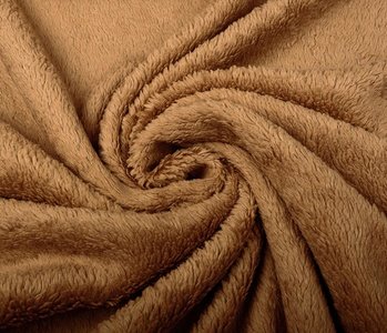 Cotton Teddy Fabric Light Mocha Brown