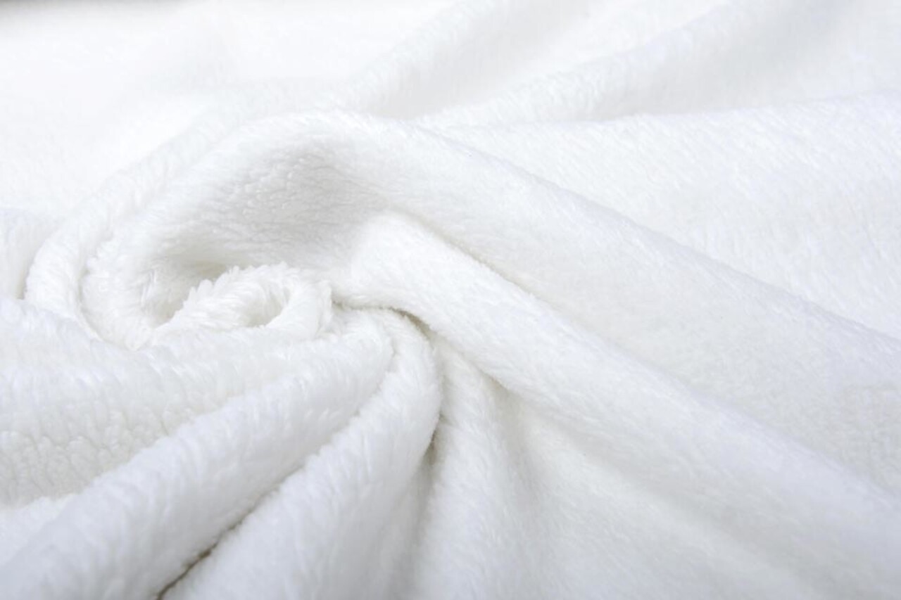 Cotton Teddy Fabric White