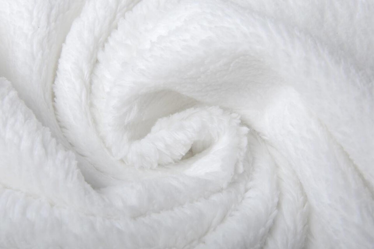 Cotton Teddy Fabric White