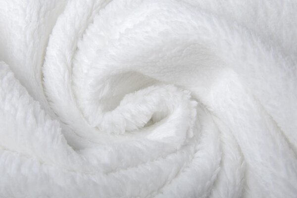 Cotton Teddy Fabric White