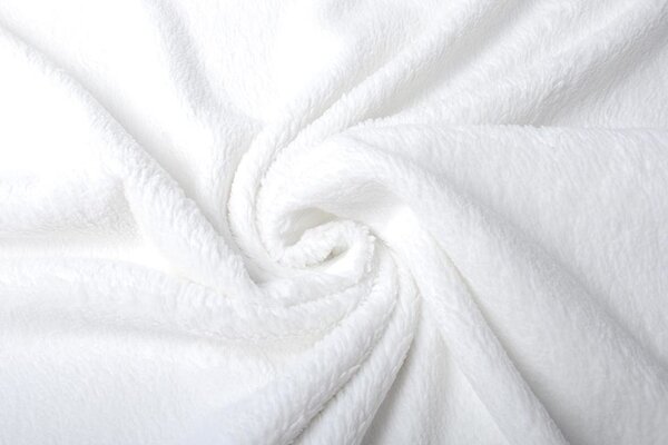 Tessuto Teddy di Cotone Bianco Tessuto Teddy di Cotone Bianco