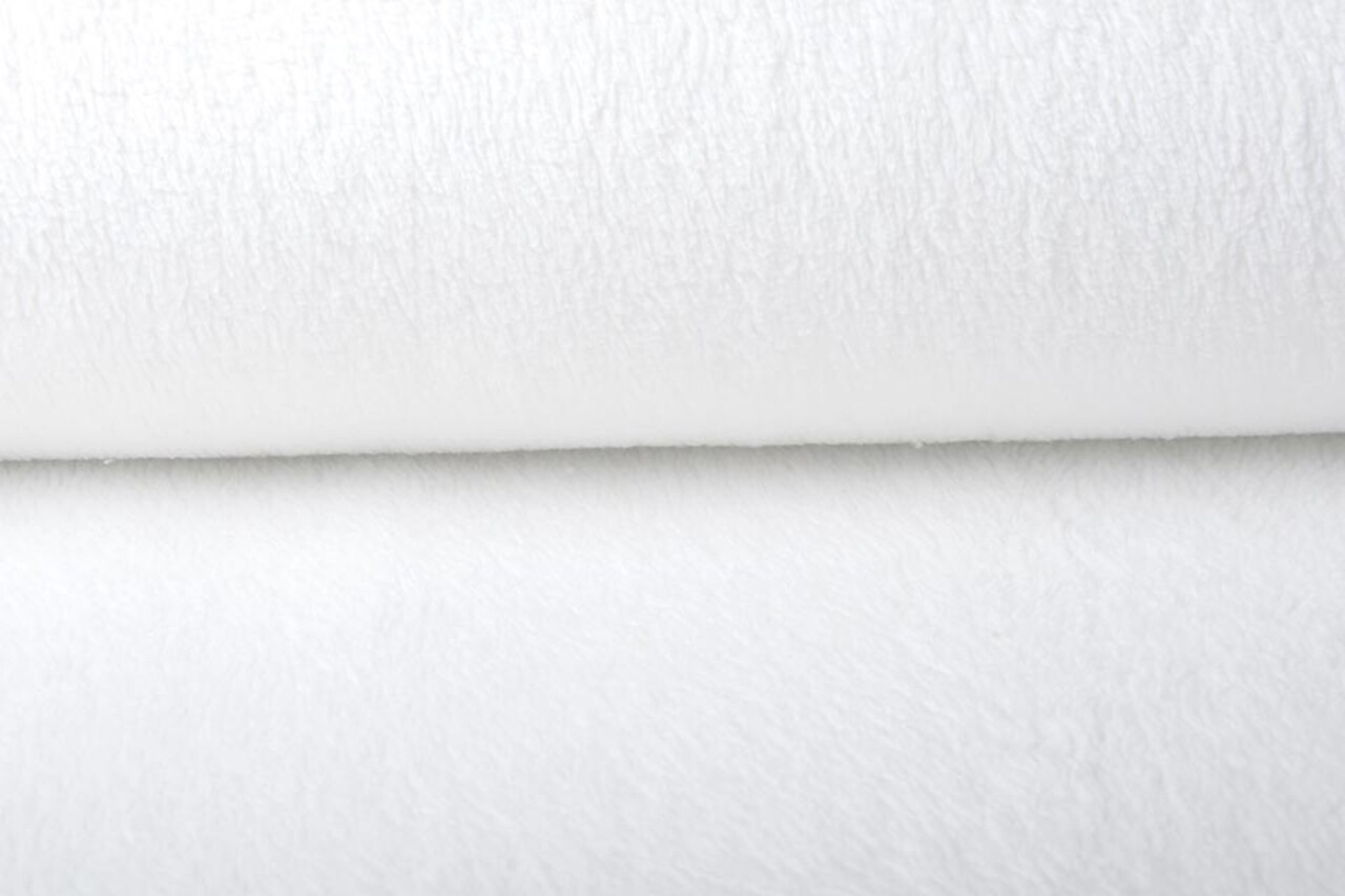 Tessuto Teddy di Cotone Bianco Tessuto Teddy di Cotone Bianco