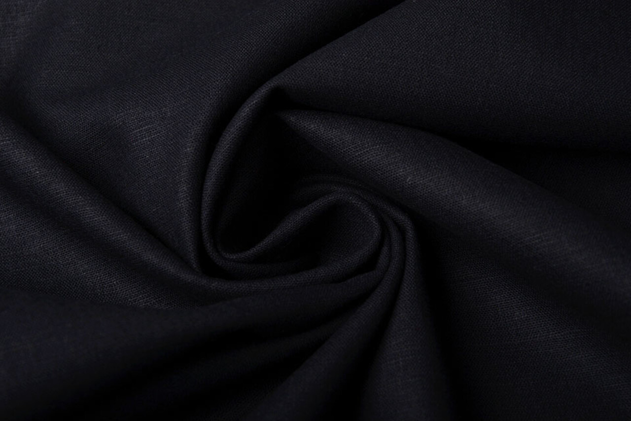 Oeko-Tex®  Stretch Washed Linen Black