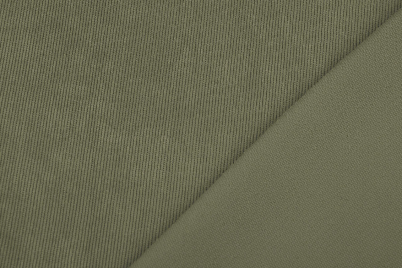 16 W Velluto a Coste Verde Army Chiaro