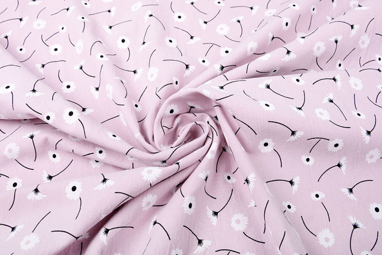 100% Washed Cotton Margarida Old Lilac