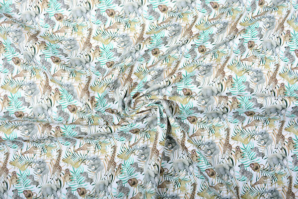 100% Algodón Wilde Safari Animales 100% Algodón Wilde Safari Animales