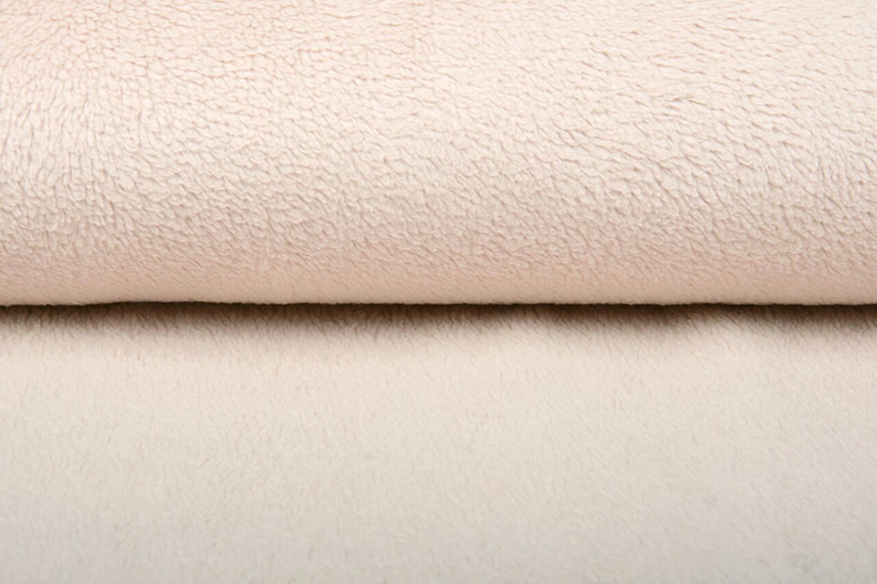 Tessuto Teddy di Cotone Beige Tessuto Teddy di Cotone Beige