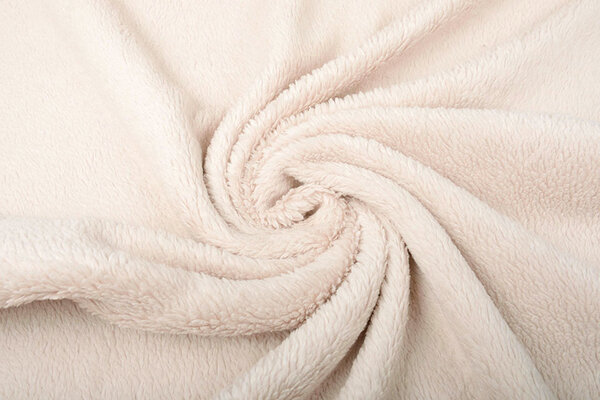 Tessuto Teddy di Cotone Beige Tessuto Teddy di Cotone Beige