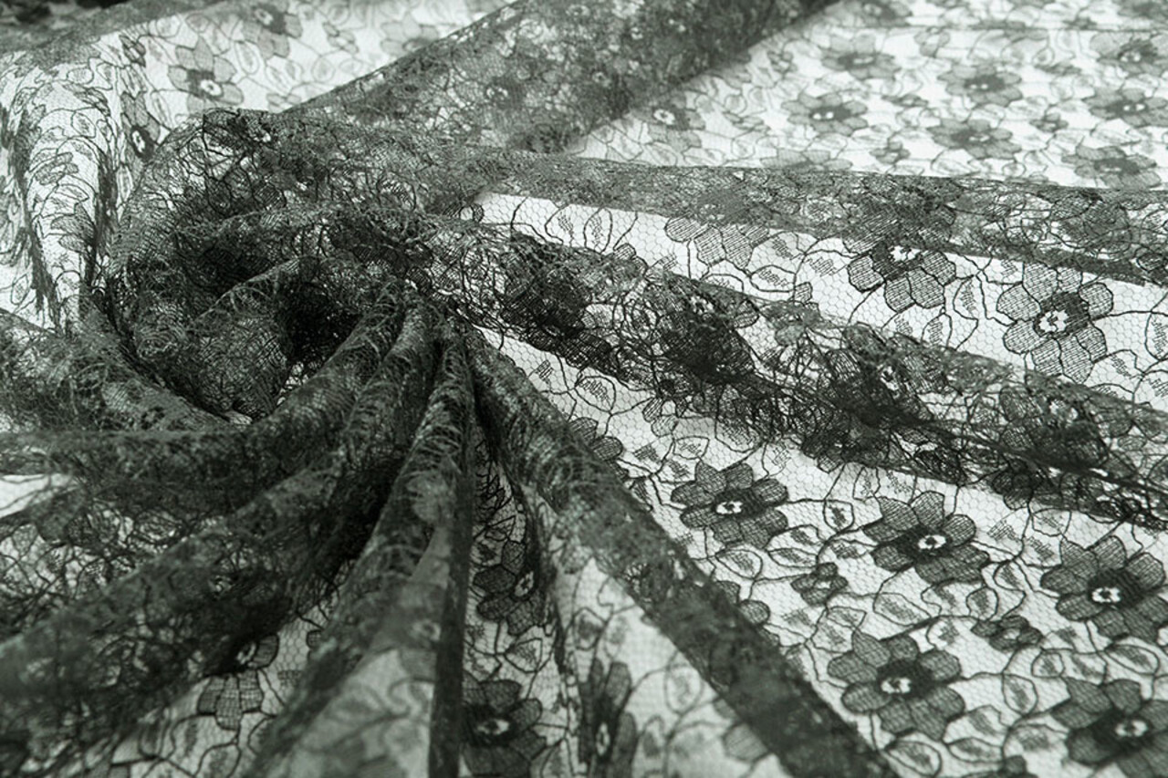 Dentelle Ziedi Gris Foncé