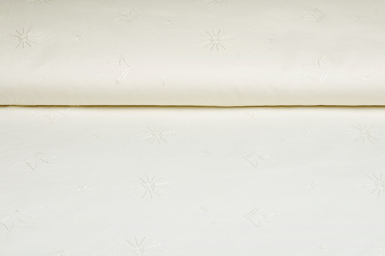 Baumwolle Broderie Lola Krone Creme Baumwolle Broderie Lola Krone Creme