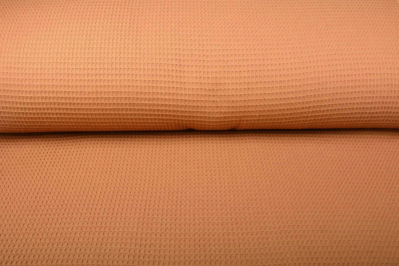 Oeko-Tex®  Waffelpiqué Baumwolle Cognac Oeko-Tex®  Waffelpiqué Baumwolle Cognac