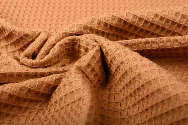 Oeko-Tex®  Waffelpiqué Baumwolle Cognac Oeko-Tex®  Waffelpiqué Baumwolle Cognac