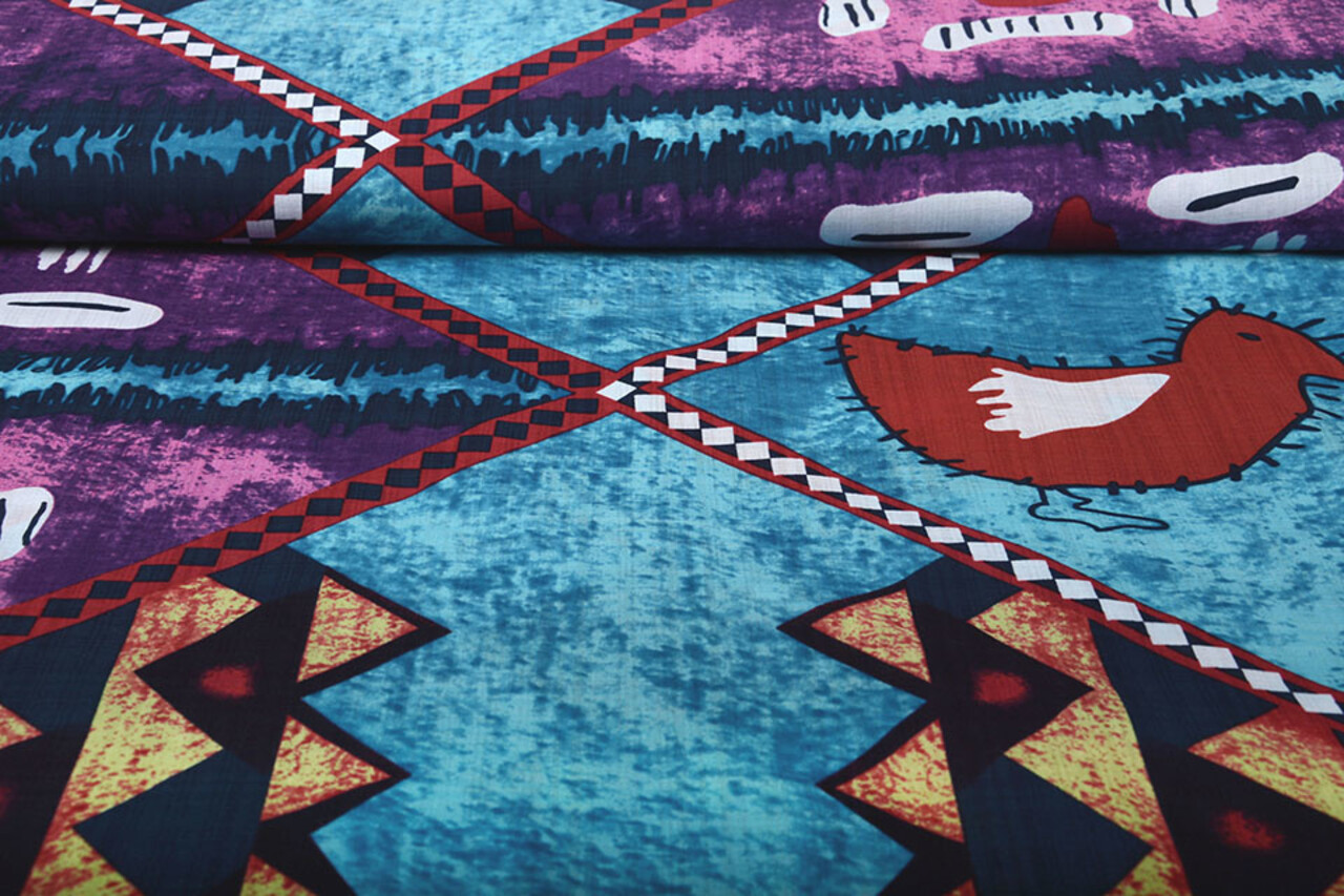 Batik Print Paars Blauw Batik Print Paars Blauw
