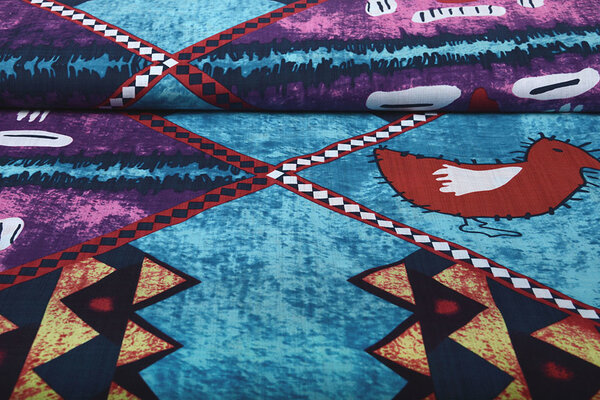 Batik Print Paars Blauw Batik Print Paars Blauw