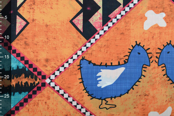 Batik Print Aqua Orange