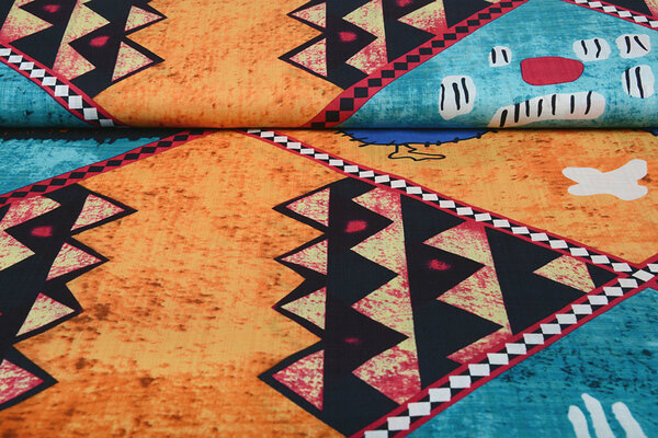 Batik Print Aqua Oranje