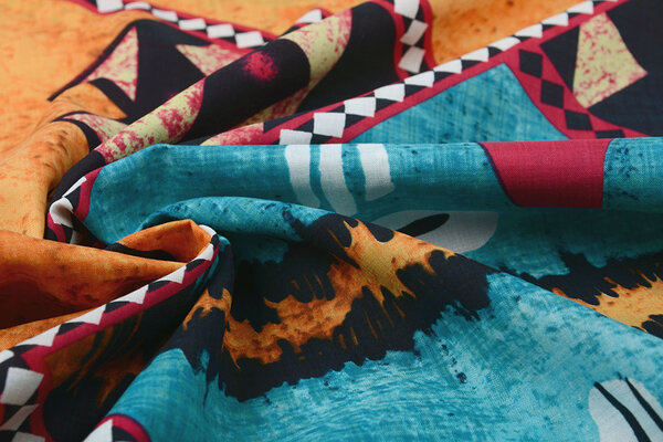 Batik Print Aqua Orange