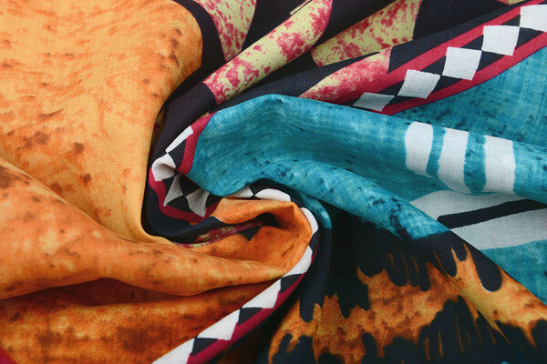 Batik Print Aqua Oranje