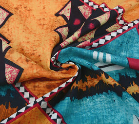 Batik Print Aqua Oranje Batik Print Aqua Oranje