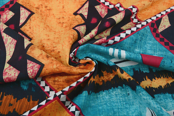 Batik Print Aqua Orange