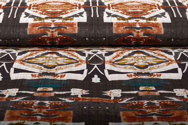 Baumwolle Viskose Kujundama Braun Baumwolle Viskose Kujundama Braun