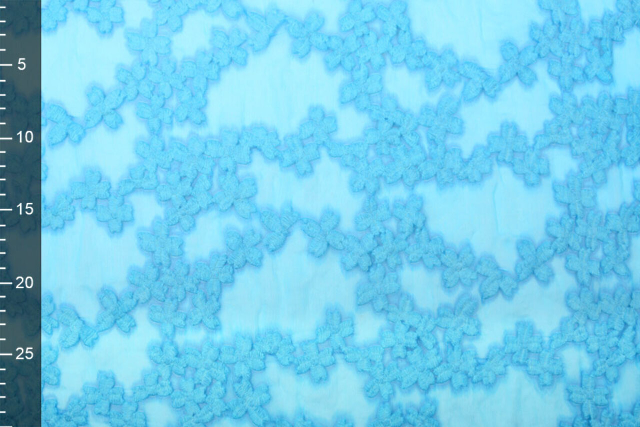 Geborduurd Chiffon Aurora Blauw