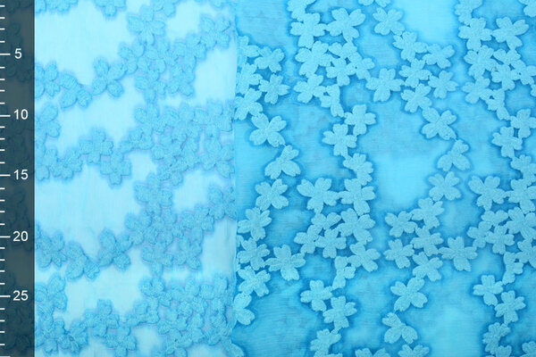Geborduurd Chiffon Aurora Blauw Geborduurd Chiffon Aurora Blauw