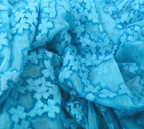 Brodé Mousseline Aurora Bleu Brodé Mousseline Aurora Bleu